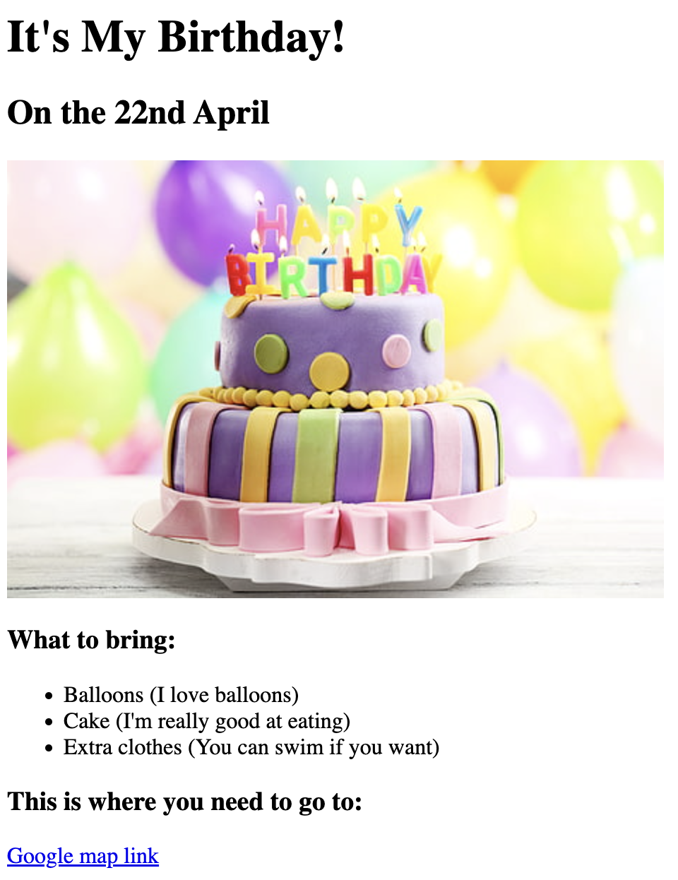 birthday-invite project preview